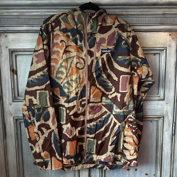 Patagonia Houdini Windbreaker Running Jacket XL Thriving Planet Cone Brown - Picture 2 of 10